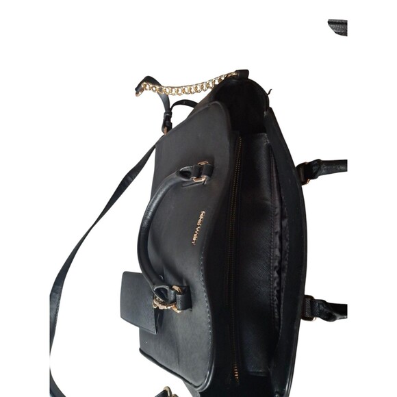 NINE WEST Women's Black Tote Bag Purse And Credit Card Holder Set - Picture 4 of 7
